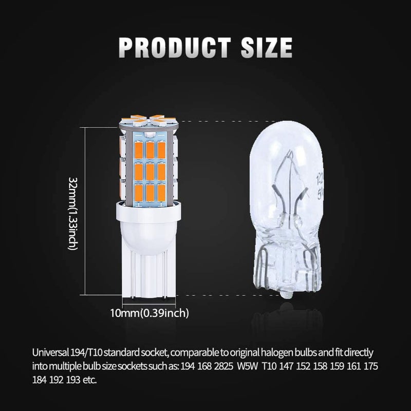 Antline مصابيح LED أنتلين T10 921 194 168 دافئة بيضاء 20 عبوة، فائقة السطوع 3014 42-SMD بديل 12 فولت لسيارات RV وكامبر والقوارب وأضواء داخلية وصندوق السيارة وأضواء خريطة ورخصة، أضواء عكسية احتياطية - Image 3
